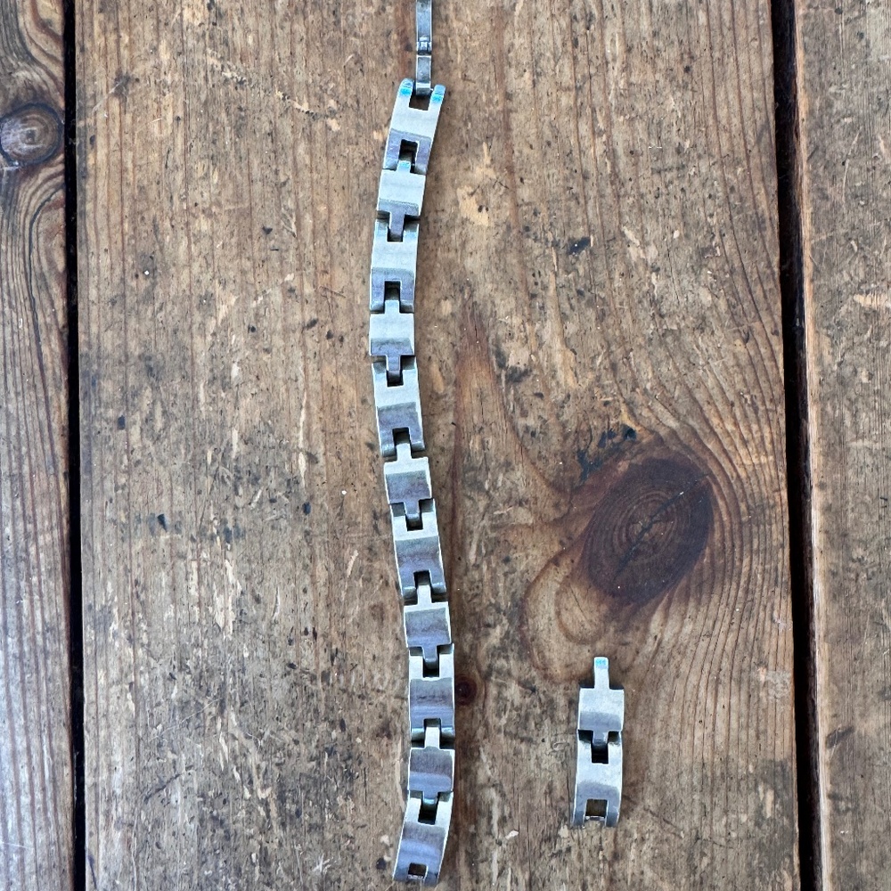 Estate Heavy 925 Sterling Silver Vintage Chain Link Unisex Bracelet